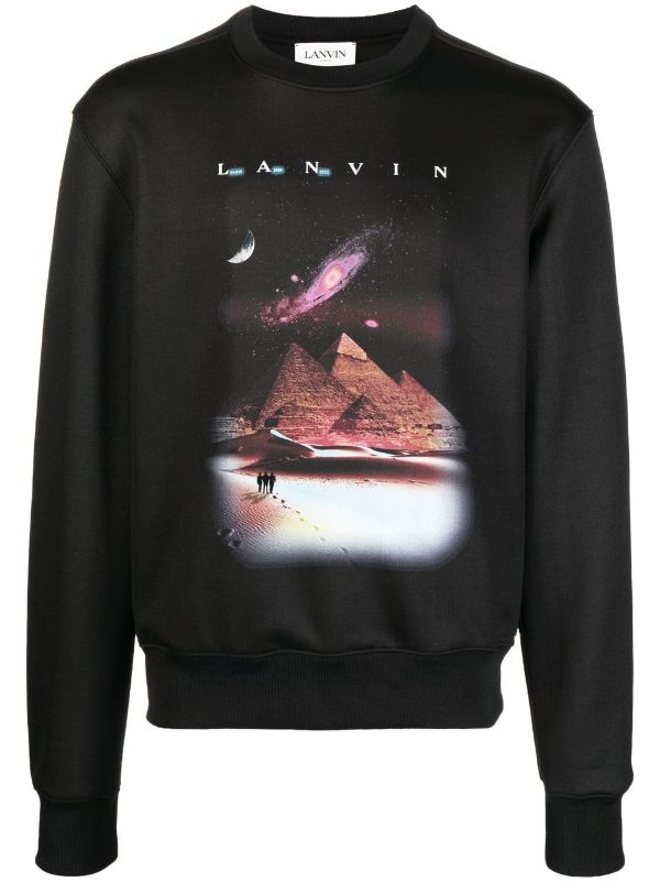 LANVIN Sci-Fi Sweatshirt Black - MAISONDEFASHION.COM