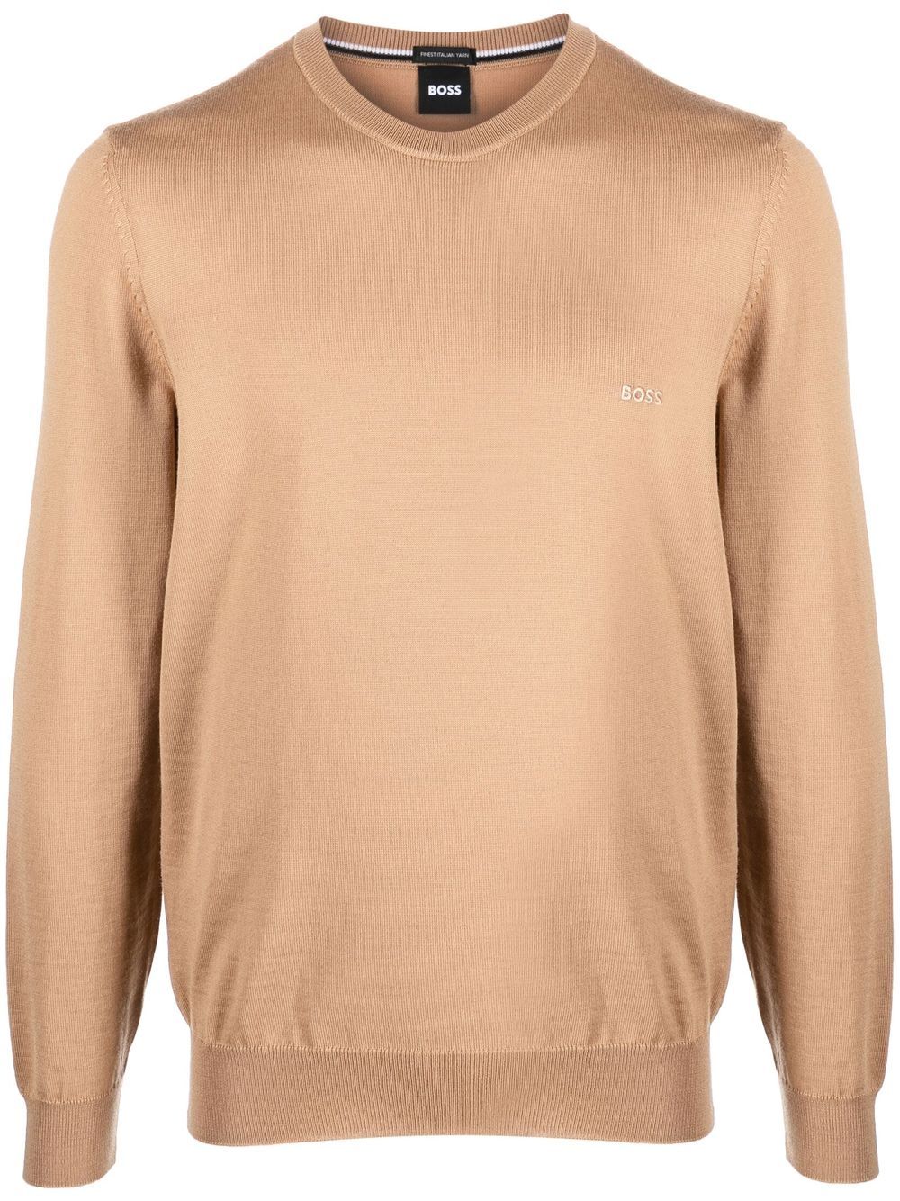 BOSS Botto-L Virgin Wool Jumper Medium Beige - MAISONDEFASHION.COM