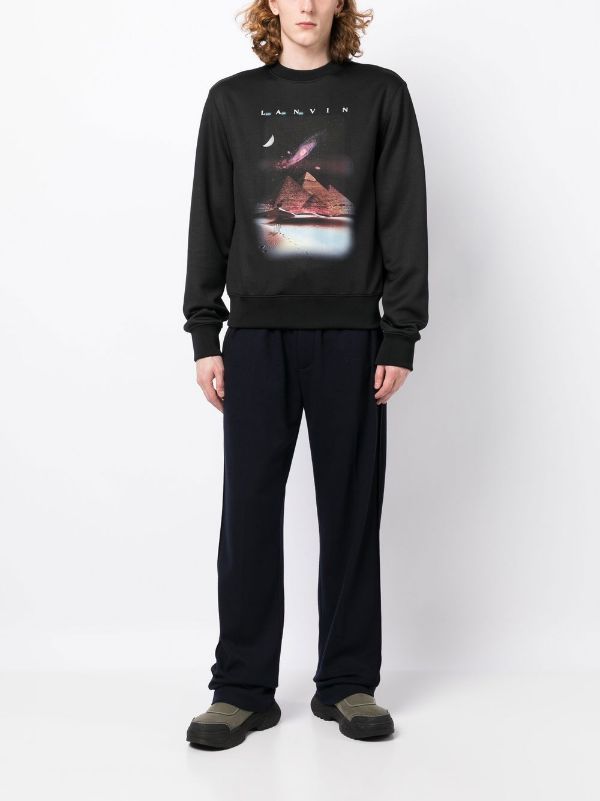 LANVIN Sci-Fi Sweatshirt Black - MAISONDEFASHION.COM