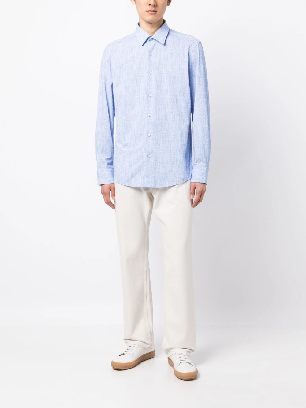 BOSS P-Joe Stretch Shirt Light/Pastel Blue - MAISONDEFASHION.COM