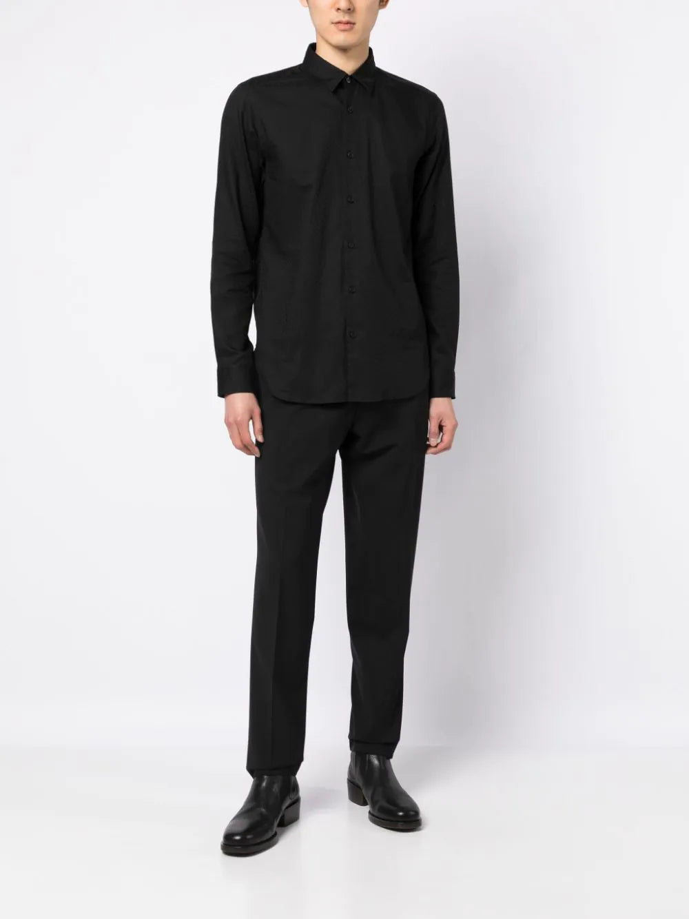 BOSS Slim-fit Trousers Black - MAISONDEFASHION.COM