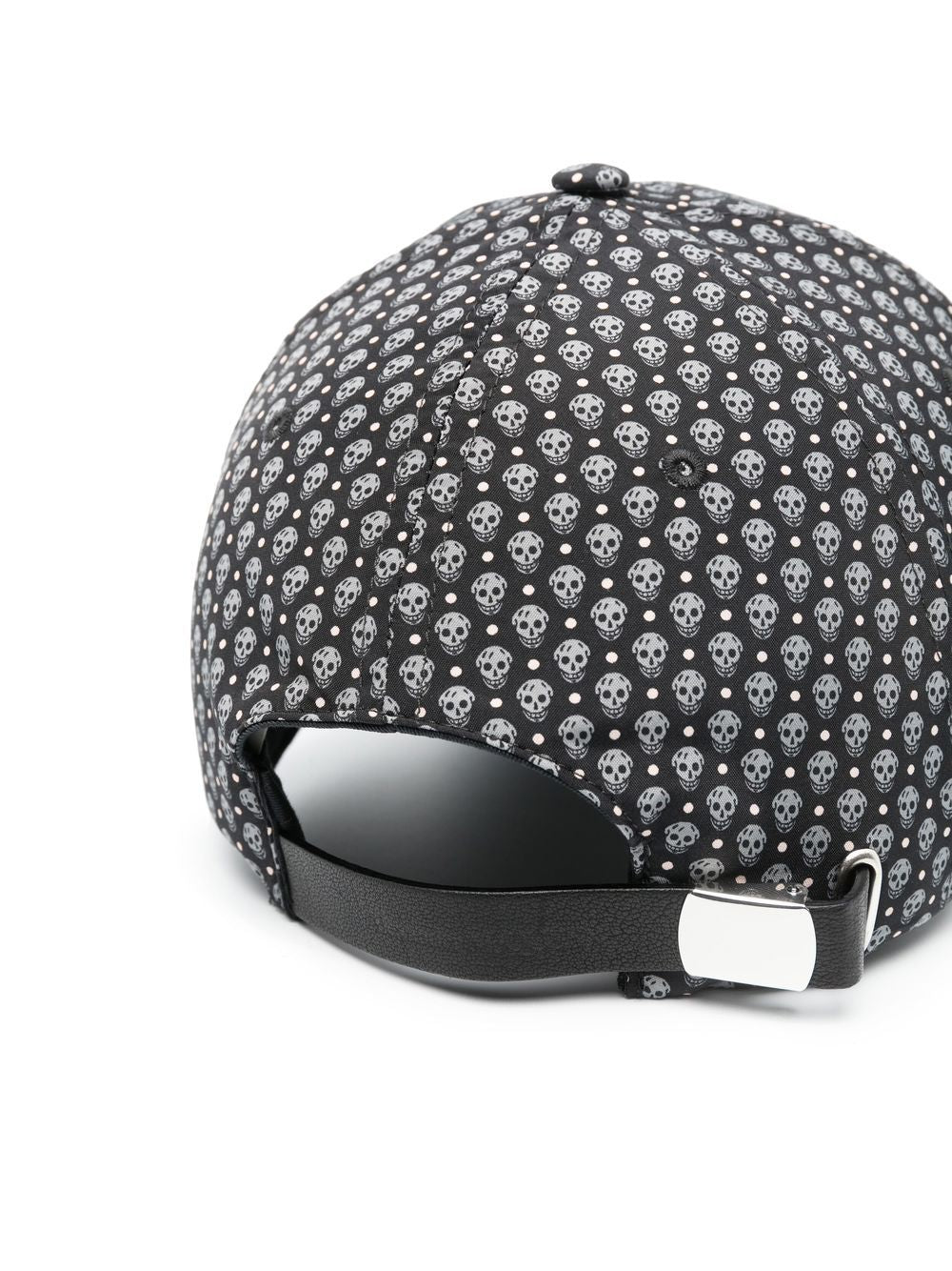 ALEXANDER MCQUEEN Polka Dots Skulls Cap Black - MAISONDEFASHION.COM