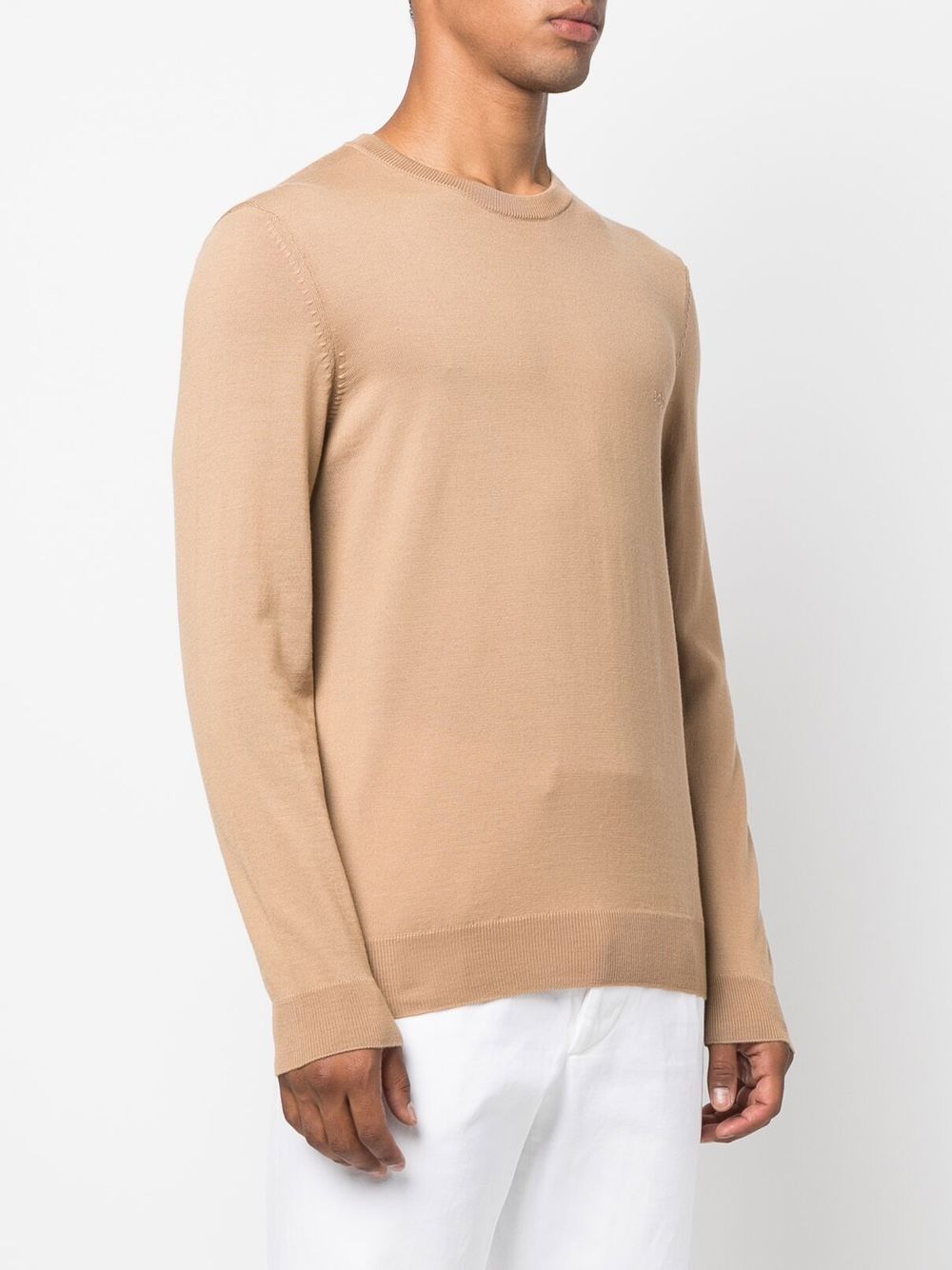 BOSS Botto-L Virgin Wool Jumper Medium Beige - MAISONDEFASHION.COM