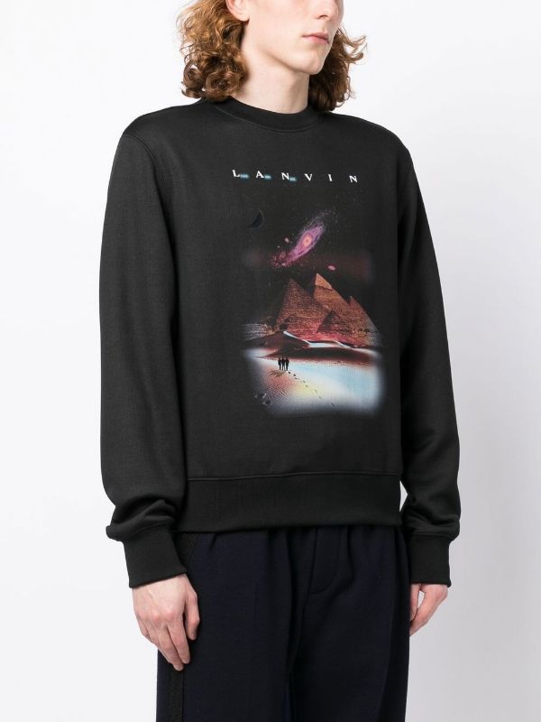 LANVIN Sci-Fi Sweatshirt Black - MAISONDEFASHION.COM