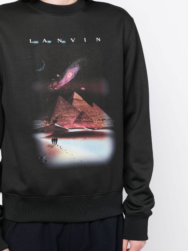 LANVIN Sci-Fi Sweatshirt Black - MAISONDEFASHION.COM