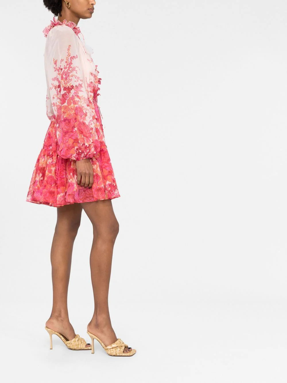 ZIMMERMANN WOMEN High Tide Lantern Mini Dress Pink - MAISONDEFASHION.COM