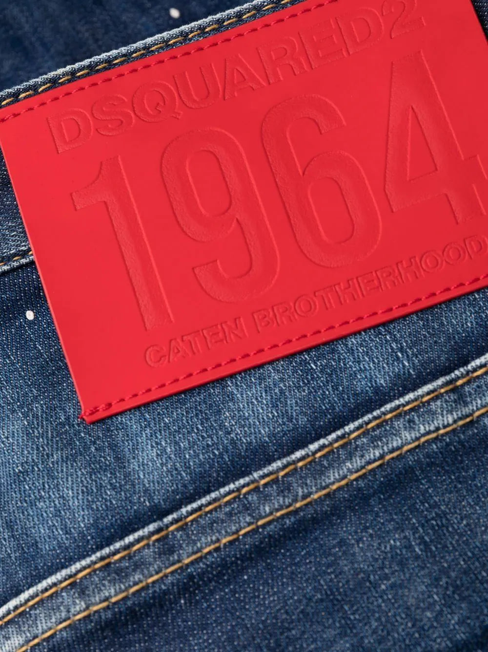 DSQUARED2 1964 Patch Skater Jeans Blue – MAISONDEFASHION.COM