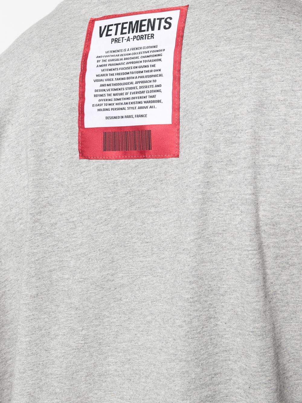 VETEMENTS Logo Patch T-Shirt Grey - Maison De Fashion 