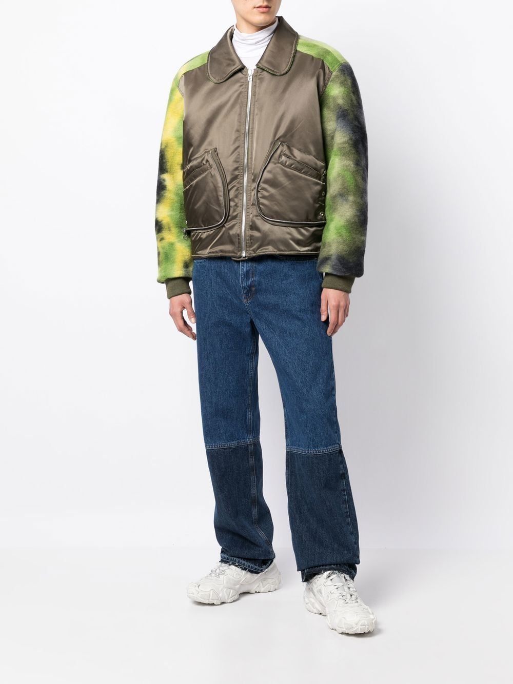 BLUEMARBLE Double Pocket Bomber Jacket Green - MAISONDEFASHION.COM