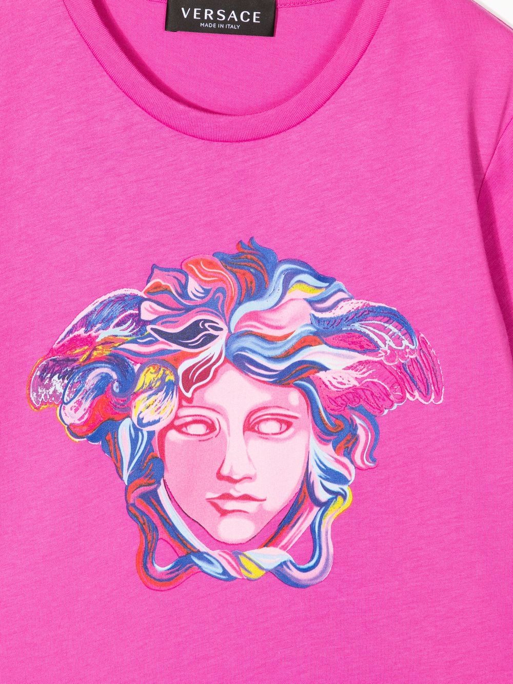 VERSACE KIDS Medusa Head-print T-shirt Pink - MAISONDEFASHION.COM