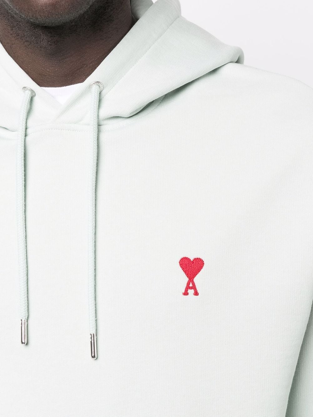 AMI PARIS Ami De Coeur Logo Hoodie Pale Green - MAISONDEFASHION.COM