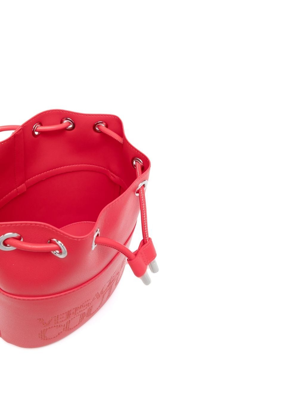 VERSACE JEANS COUTURE WOMEN Perforated-logo bucket bag Red - MAISONDEFASHION.COM