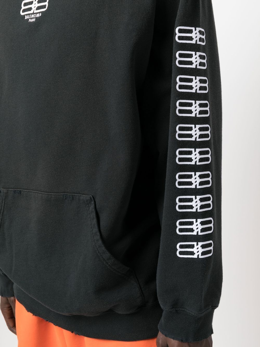 BALENCIAGA BB Paris Logo Hoodie Black - MAISONDEFASHION.COM