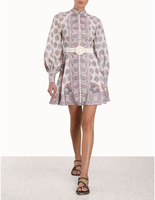 ZIMMERMANN WOMEN Vitali Button Up Mini Dress Ivory Paisley ZIMMERMANN WOMEN Vitali Button Up Mini Dress Ivory Paisley