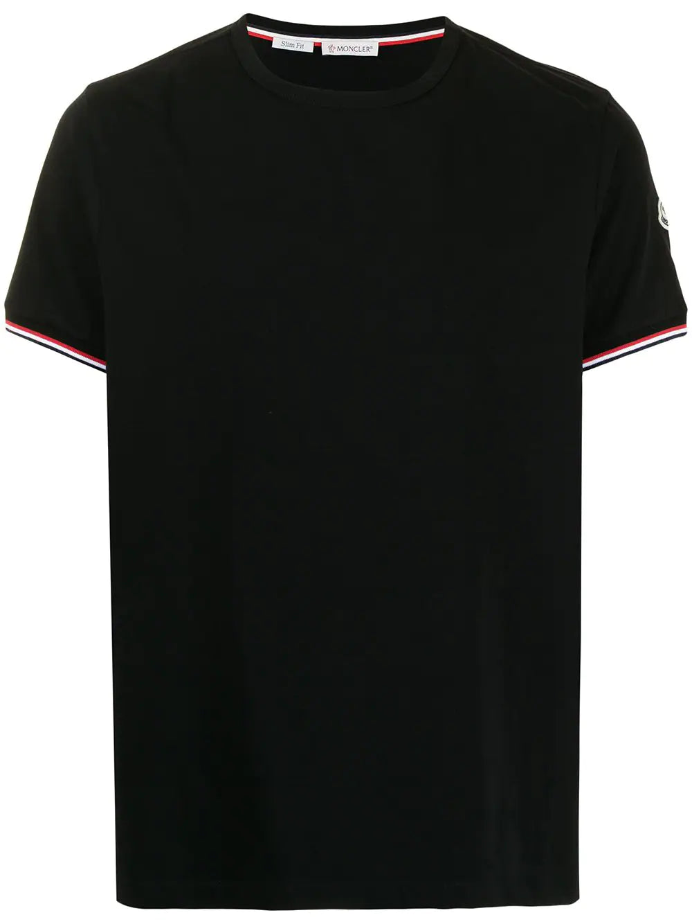 MONCLER Logo Patch Embroidered T-Shirt Black - MAISONDEFASHION.COM