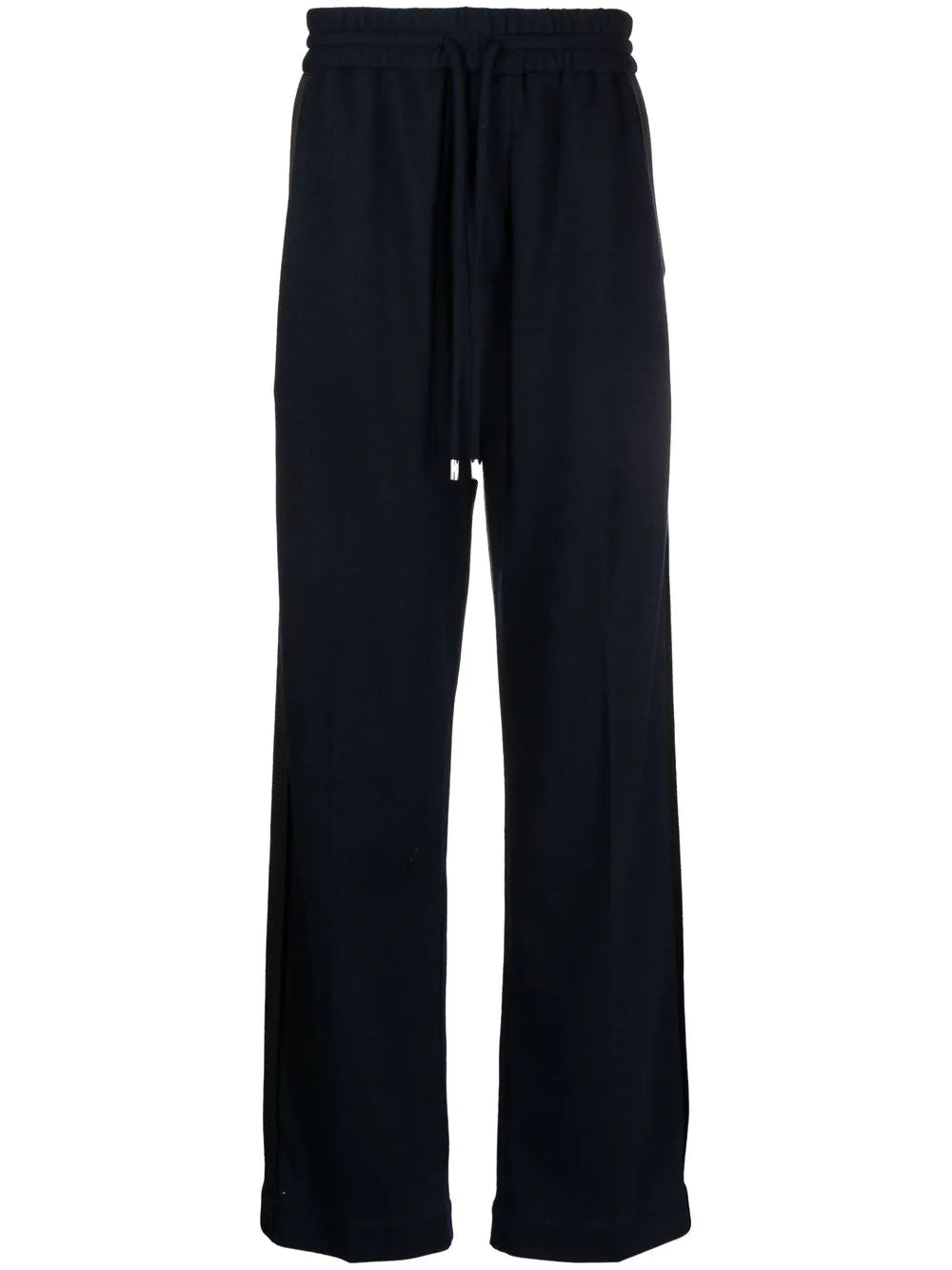 LANVIN Side Stripe Wool Track Pants Midnight Blue - MAISONDEFASHION.COM