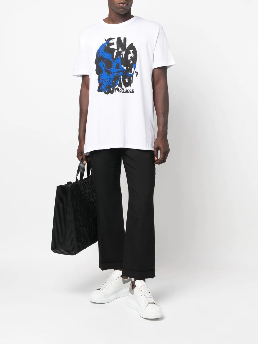 ALEXANDER MCQUEEN Skull Graphic Print T-shirt White - MAISONDEFASHION.COM