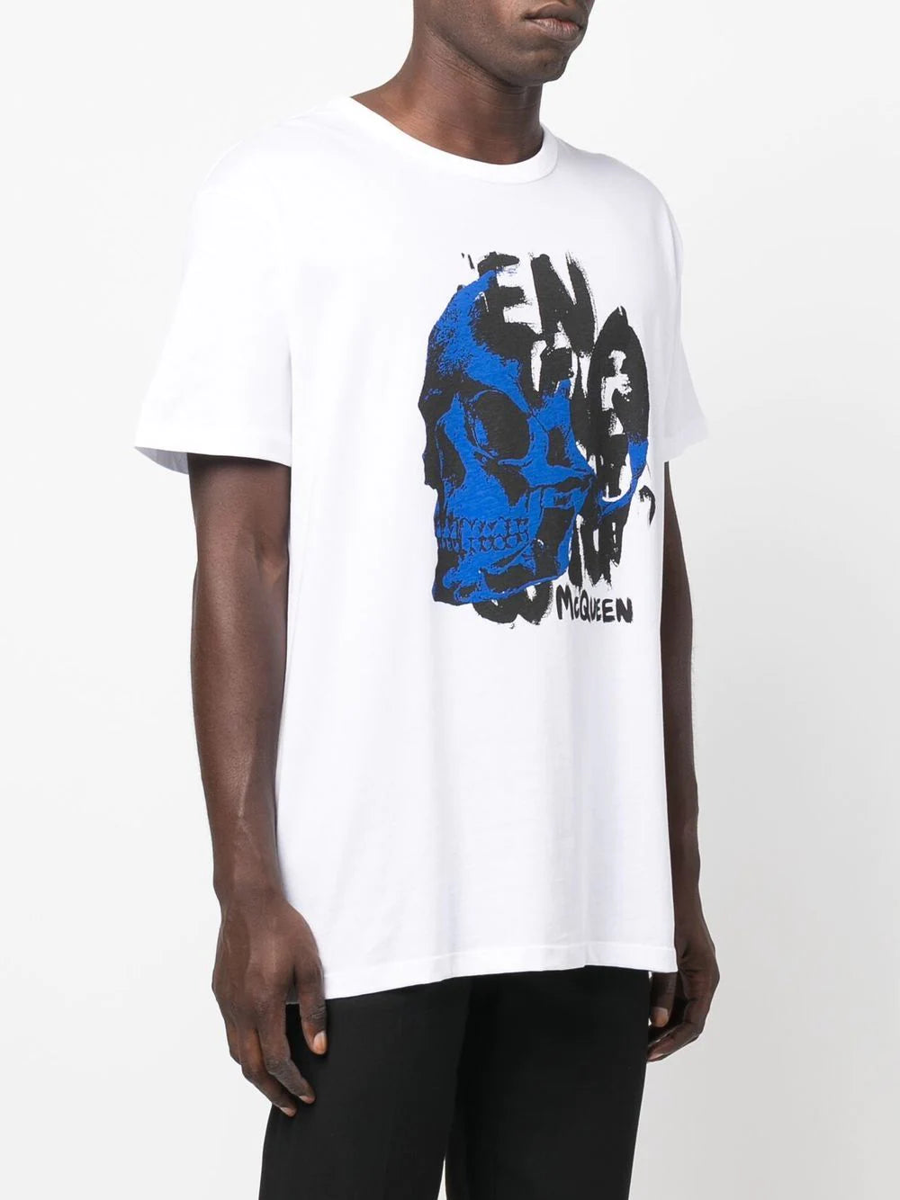 ALEXANDER MCQUEEN Skull Graphic Print T-shirt White - MAISONDEFASHION.COM