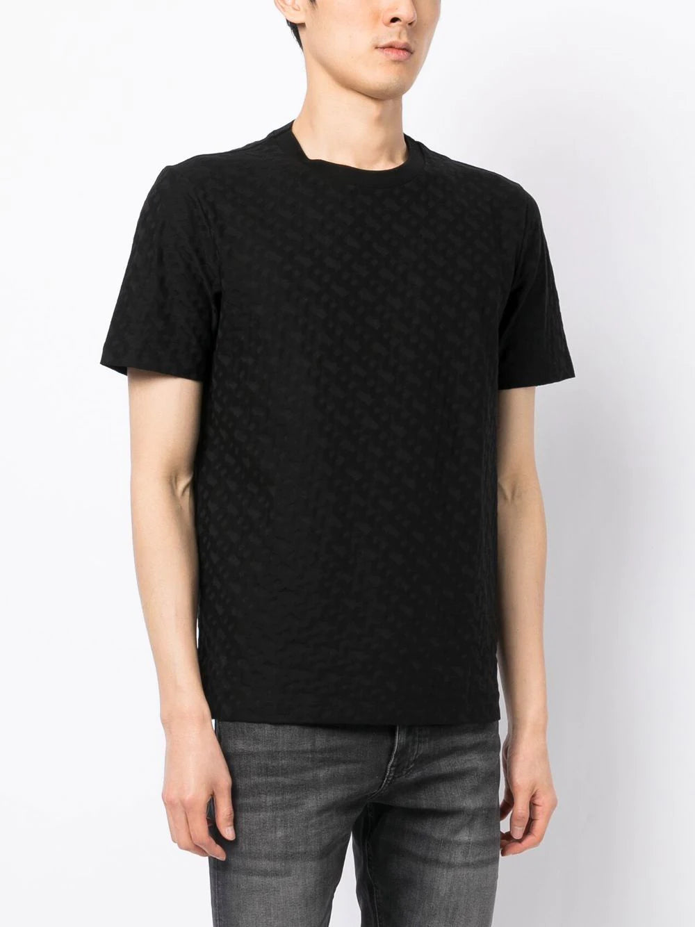 BOSS Monogram-pattern T-shirt Black - MAISONDEFASHION.COM