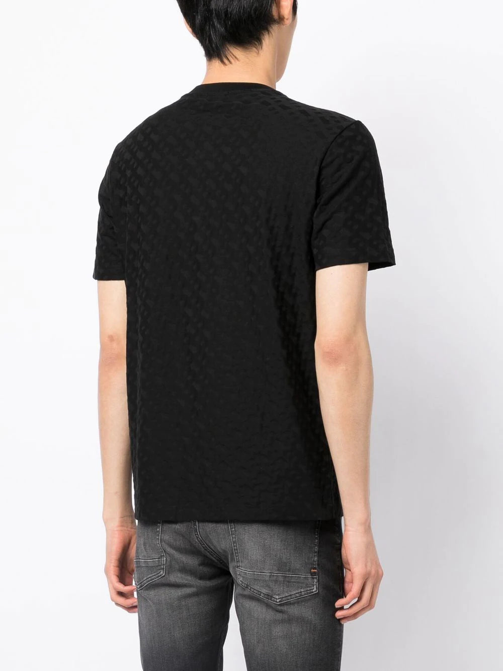 BOSS Monogram-pattern T-shirt Black - MAISONDEFASHION.COM