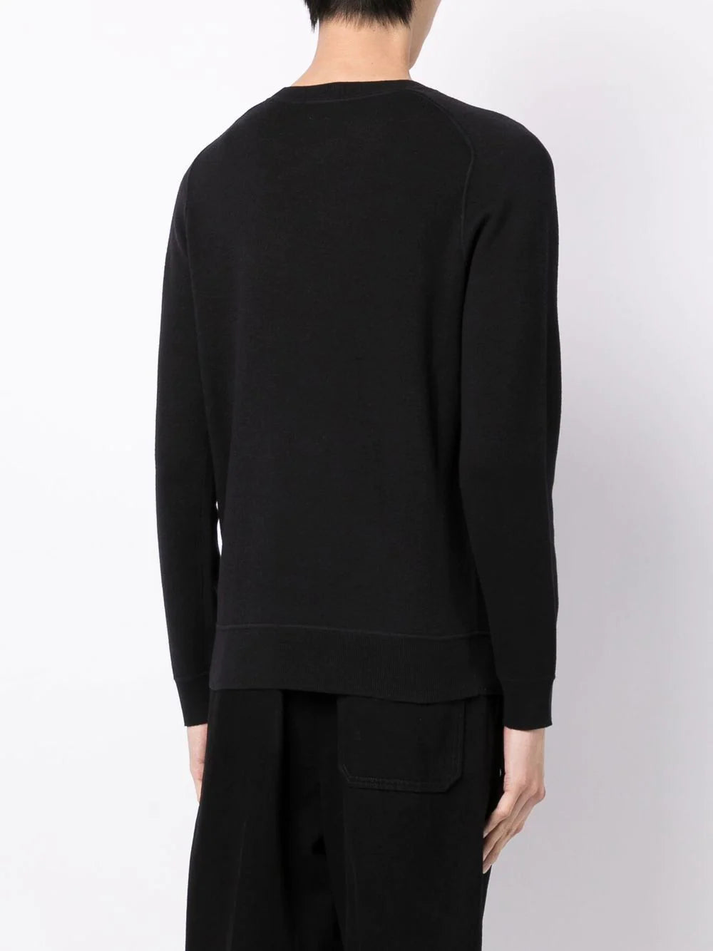 BOSS Chest Pocket Round Neck Sweater Black - MAISONDEFASHION.COM