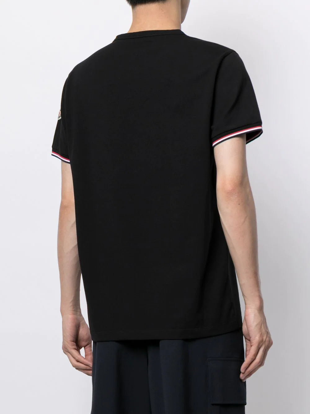 MONCLER Logo Patch Embroidered T-Shirt Black - MAISONDEFASHION.COM