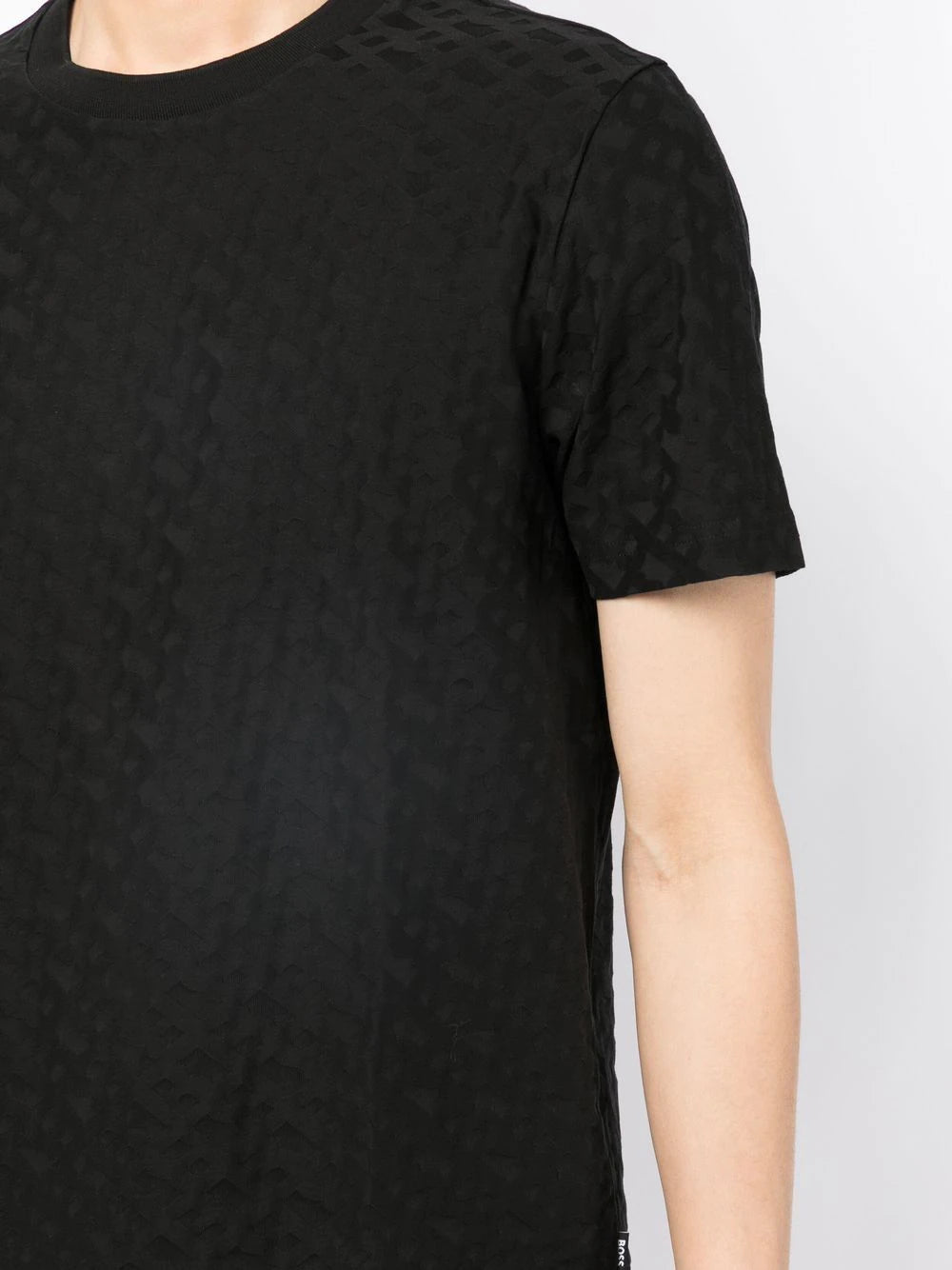 BOSS Monogram-pattern T-shirt Black - MAISONDEFASHION.COM