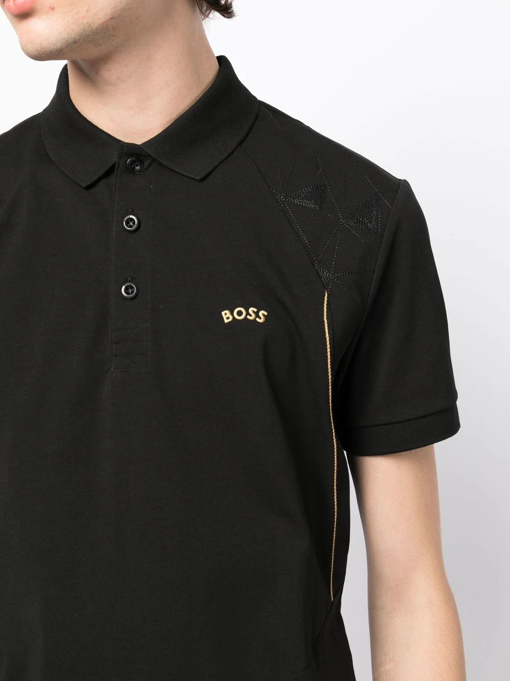 BOSS Logo-print Polo Shirt Black - MAISONDEFASHION.COM