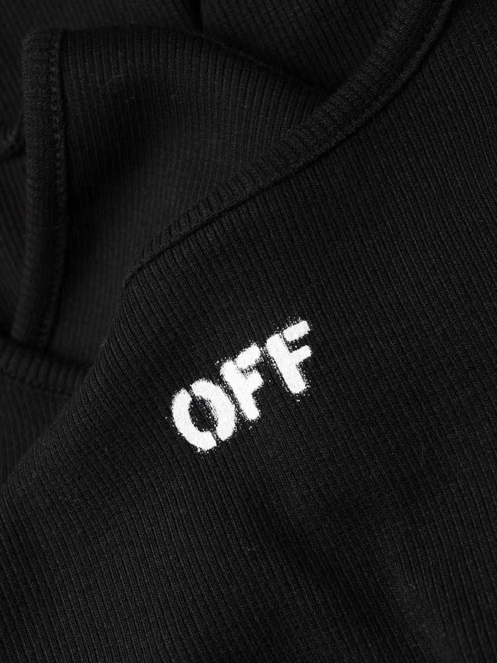 OFF-WHITE WOMEN Off Stamp Basic Rib Dress Black/White - MAISONDEFASHION.COM