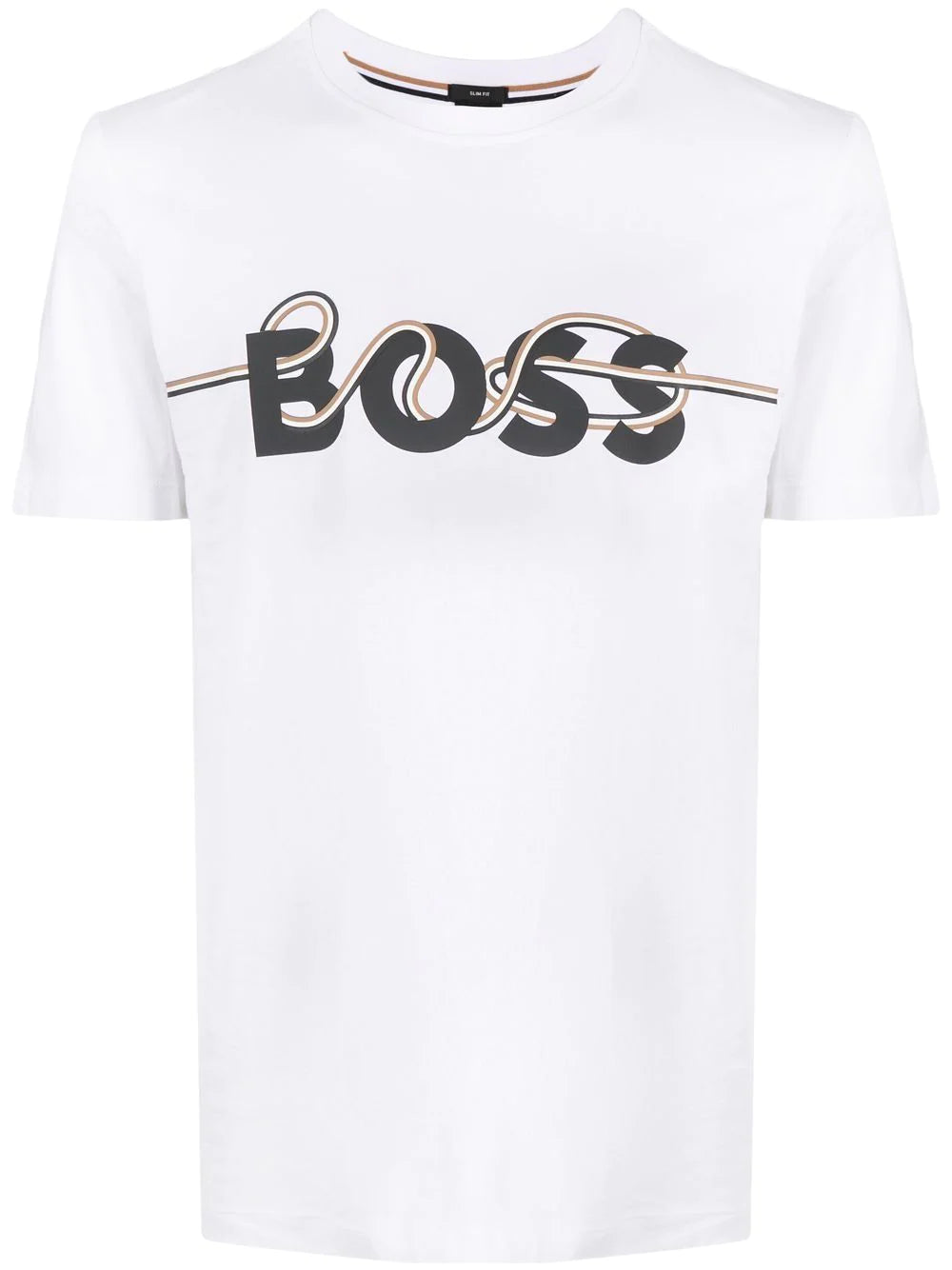 BOSS Logo-print Short-sleeve T-shirt White - MAISONDEFASHION.COM