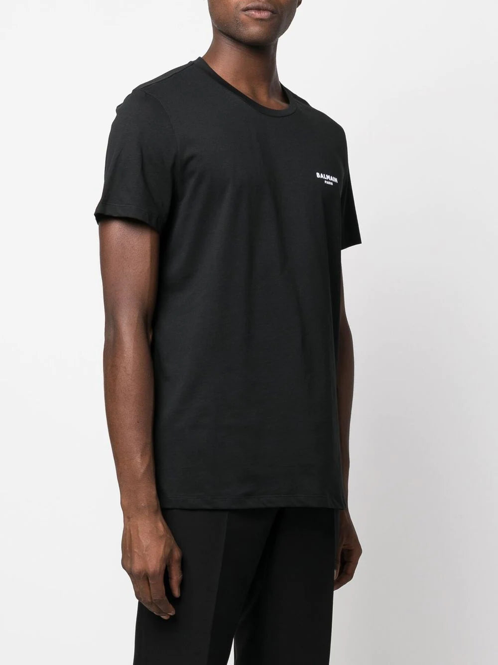 BALMAIN Flock T-Shirt Black/White - MAISONDEFASHION.COM