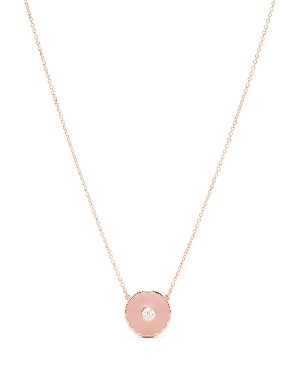 MARC JACOBS WOMEN Medallion Pendant Necklace Sand/Rose Gold - MAISONDEFASHION.COM