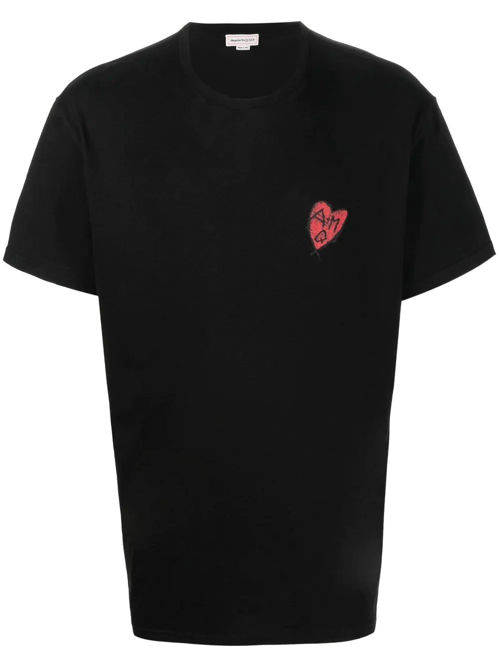 ALEXANDER MCQUEEN Heart Patch T-shirt Black - MAISONDEFASHION.COM