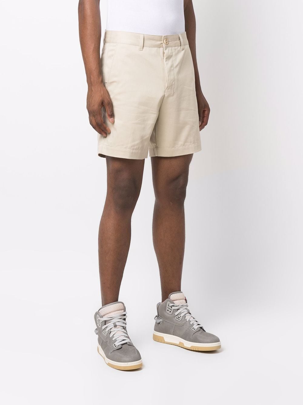 AMI PARIS Chino Short Pants Beige - MAISONDEFASHION.COM