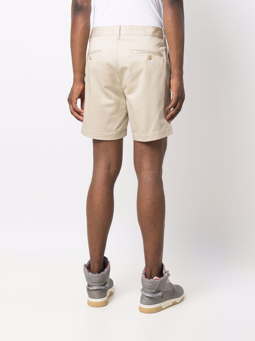 AMI PARIS Chino Short Pants Beige - MAISONDEFASHION.COM