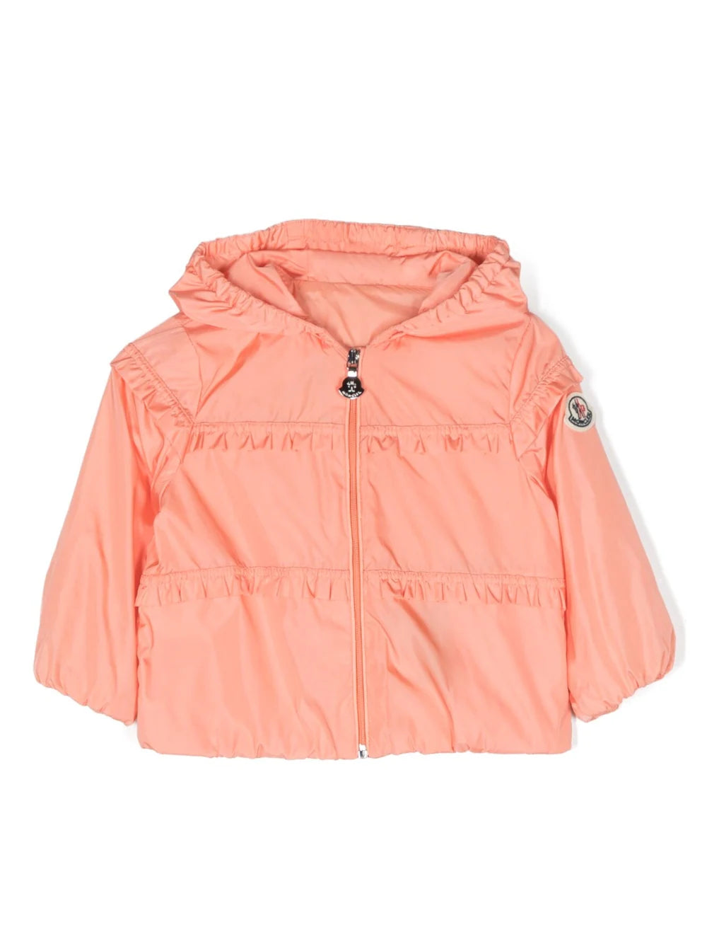 MONCLER BABY Logo-patch Hooded Jacket Peach Orange - MAISONDEFASHION.COM