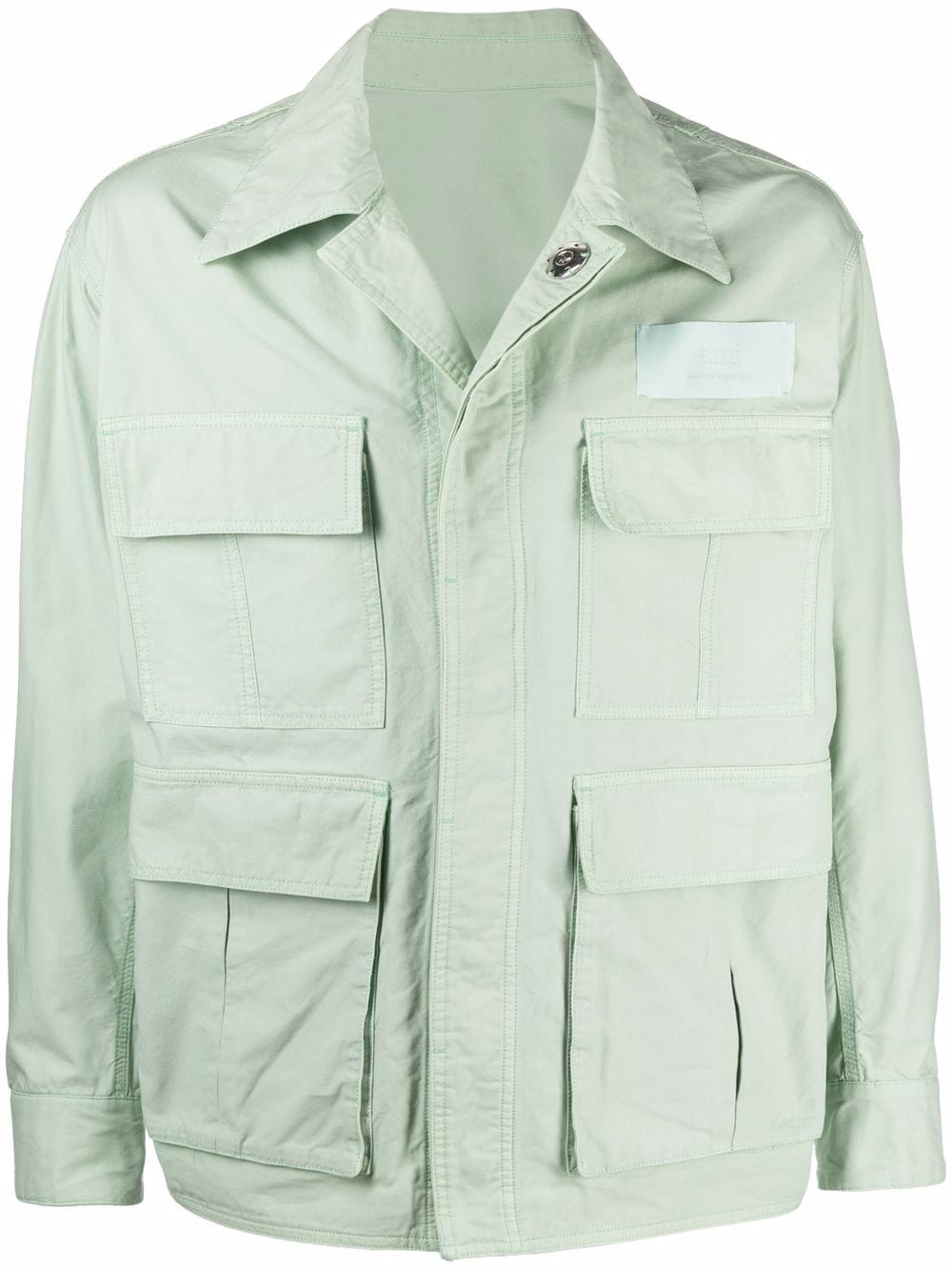 AMI Pocket-detail Shirt Jacket Aqua - MAISONDEFASHION.COM