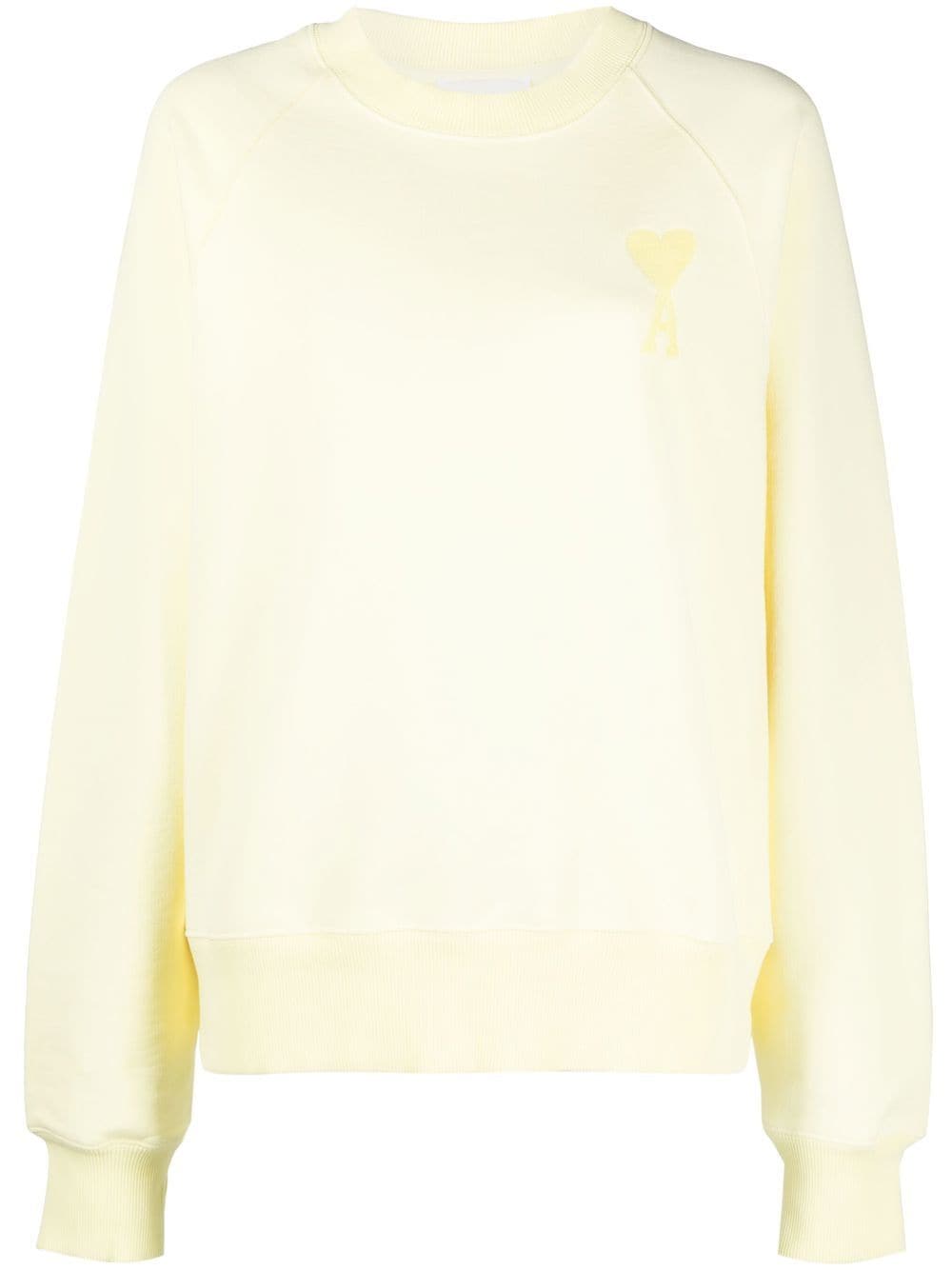 AMI De Coeur Sweatshirt Pale Yellow - MAISONDEFASHION.COM