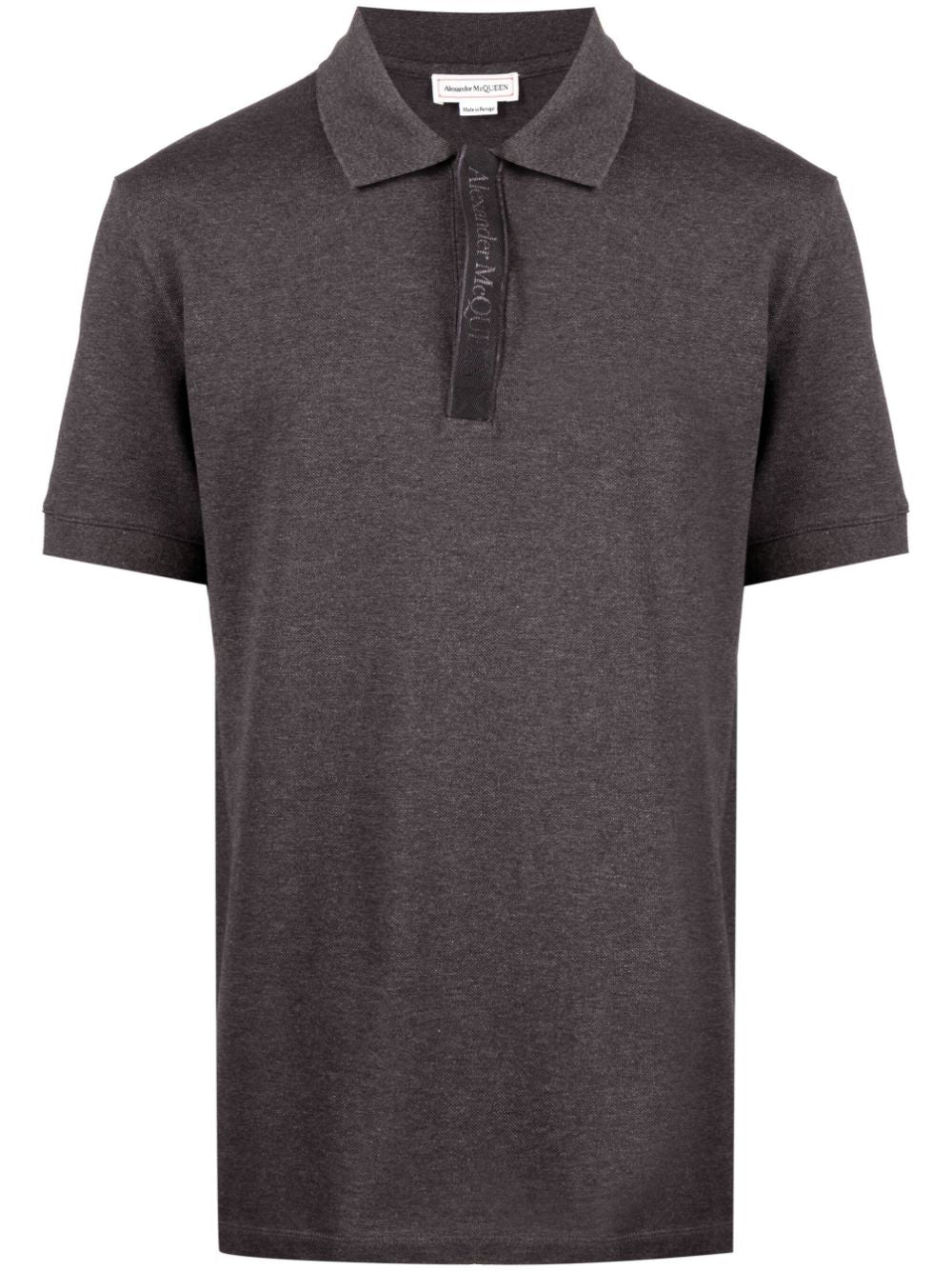 ALEXANDER MCQUEEN Logo Tape Polo Shirt Charcoal - MAISONDEFASHION.COM