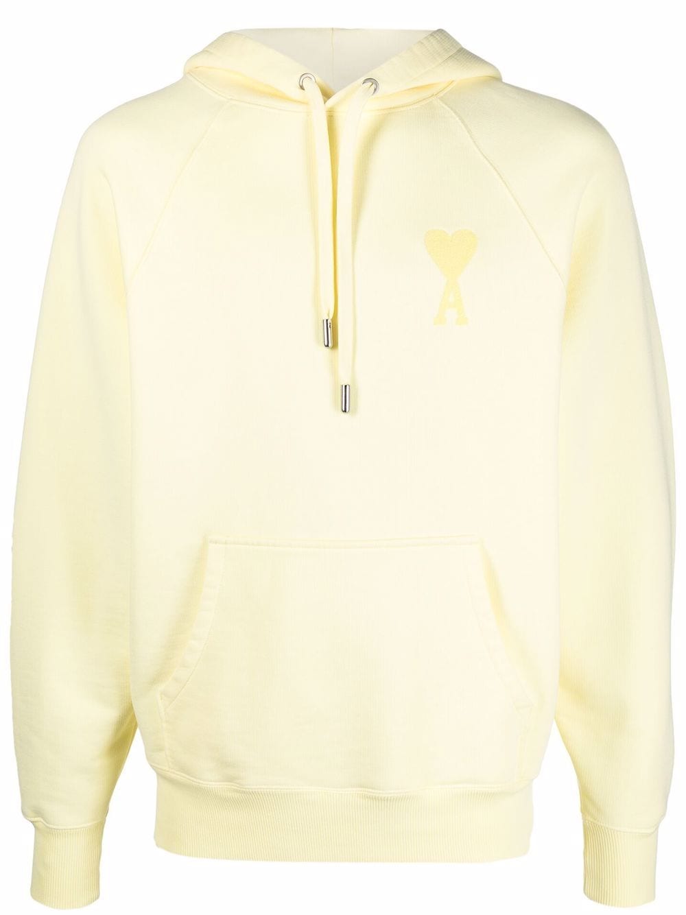 AMI De Coeur Hoodie Pale Yellow - MAISONDEFASHION.COM