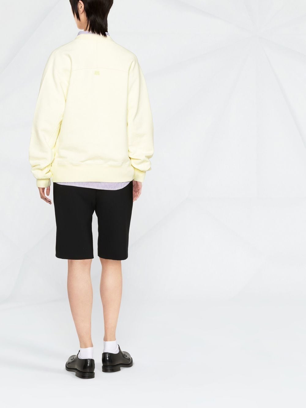 AMI De Coeur Sweatshirt Pale Yellow - MAISONDEFASHION.COM