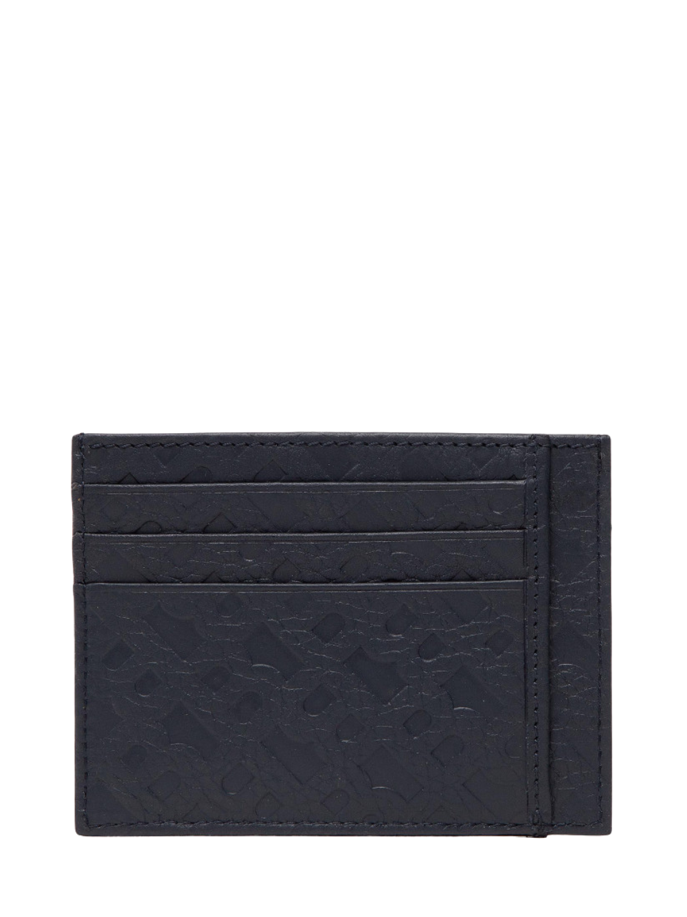 BOSS Monogram-embossed Card Holder Navy - MAISONDEFASHION.COM