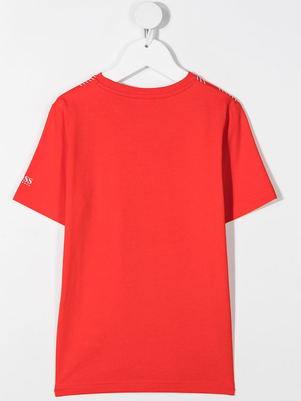BOSS KIDS Logo-print Cotton T-shirt Red - MAISONDEFASHION.COM