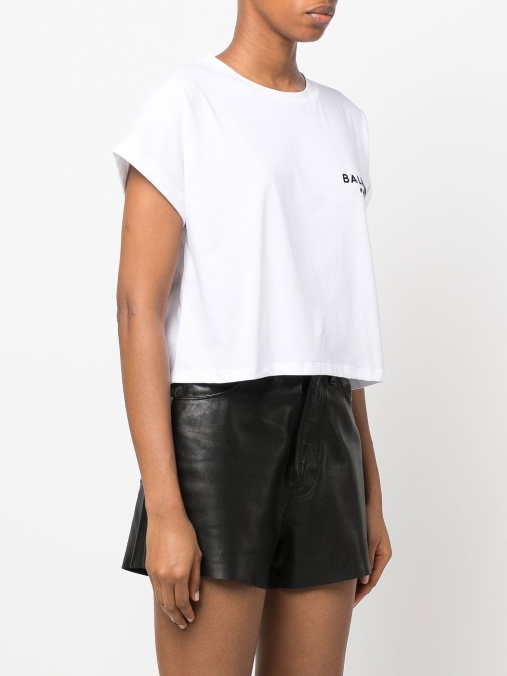 BALMAIN WOMEN Logo-print T-shirt White - MAISONDEFASHION.COM