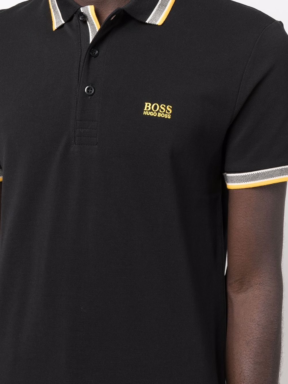 BOSS Embroidered-logo Polo Shirt Black - MAISONDEFASHION.COM