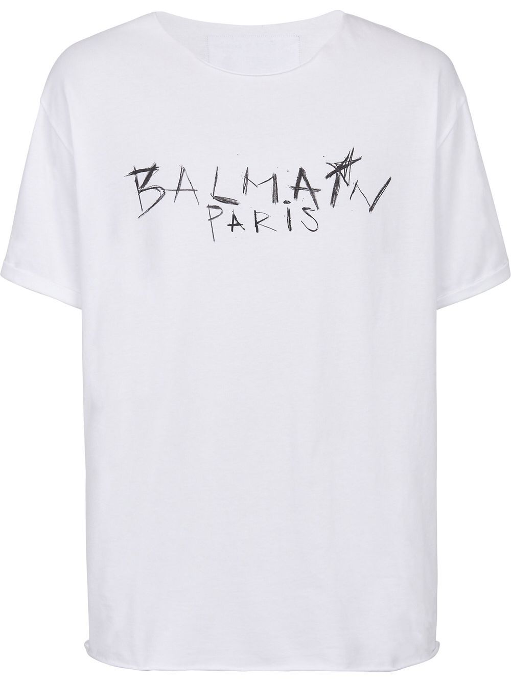 Balmain white logo t shirt best sale