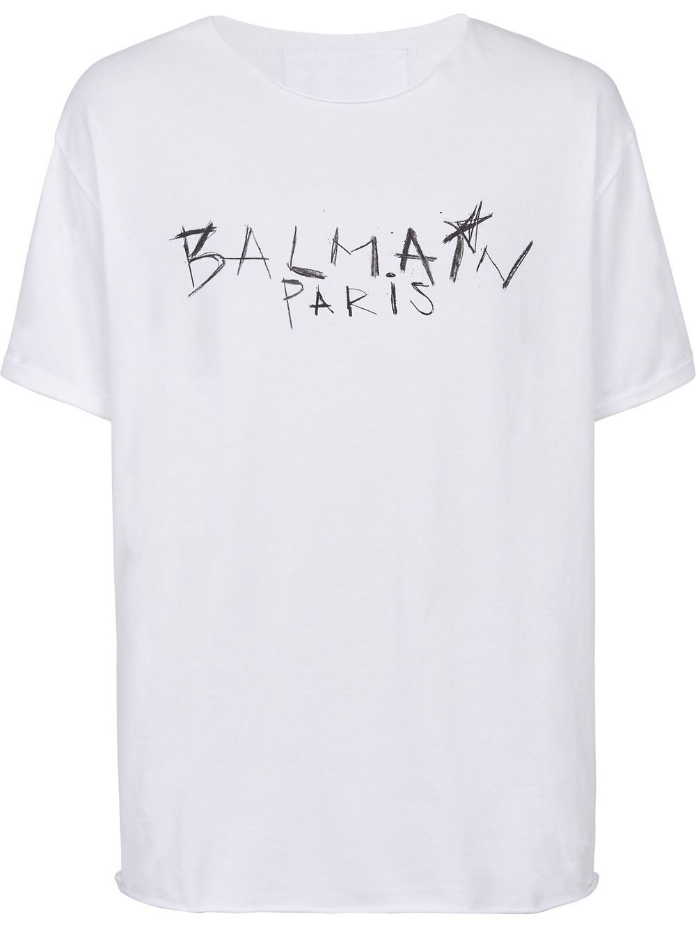 BALMAIN Logo-print Cotton T-shirt White - MAISONDEFASHION.COM