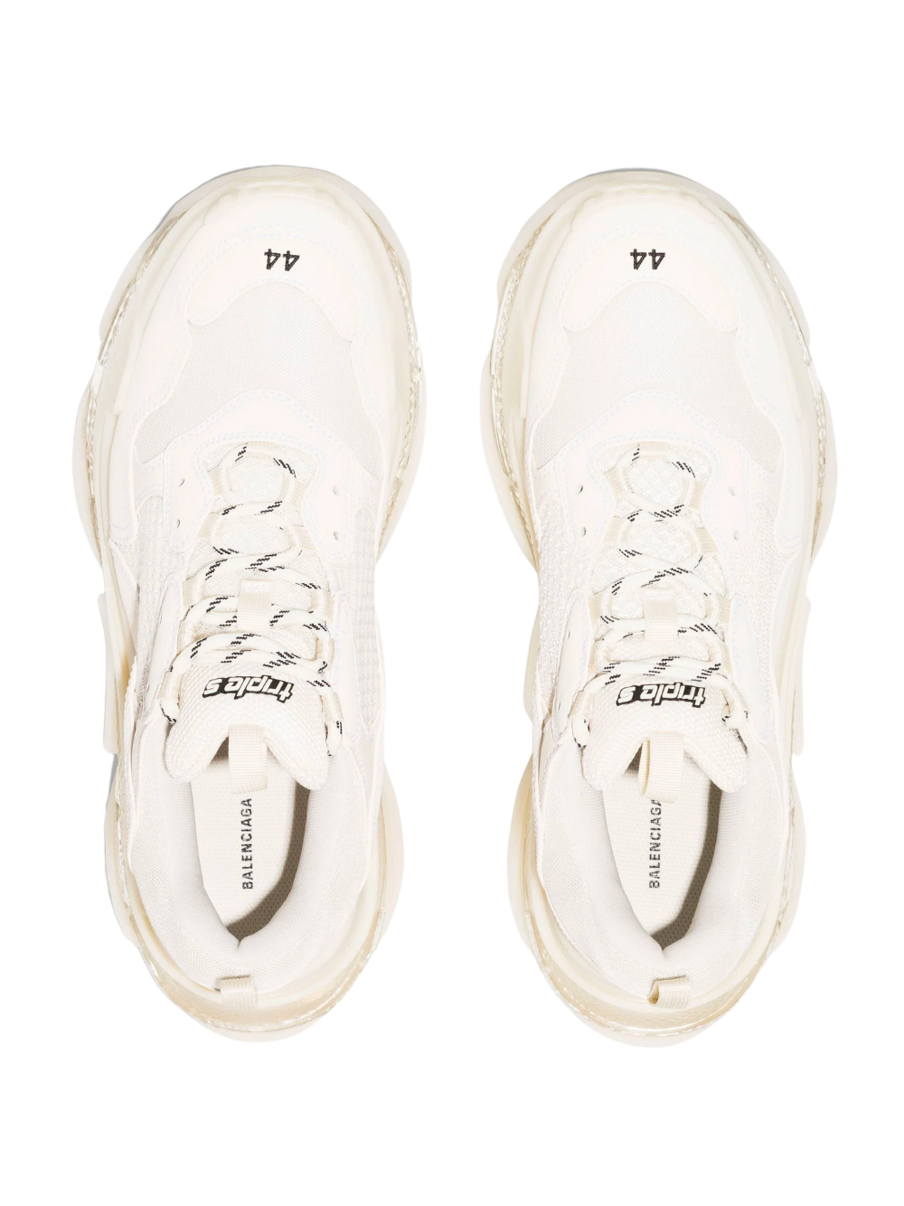 BALENCIAGA Triple S Clear Sole Sneaker Light Beige - MAISONDEFASHION.COM