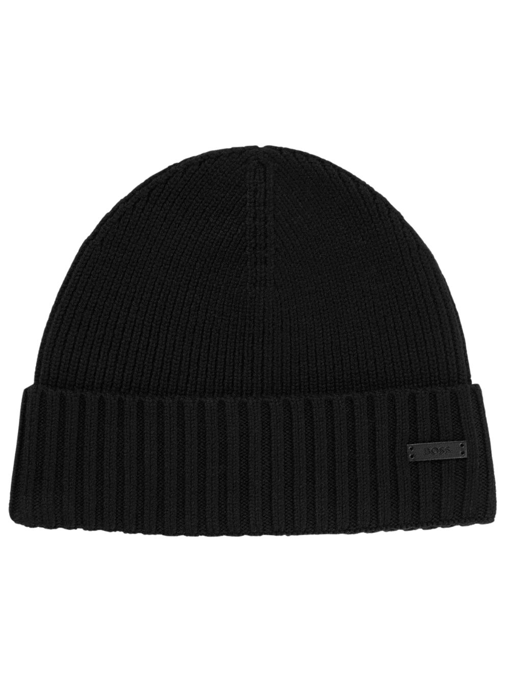 BOSS Fati-L Rib-knit Beanie Black - MAISONDEFASHION.COM