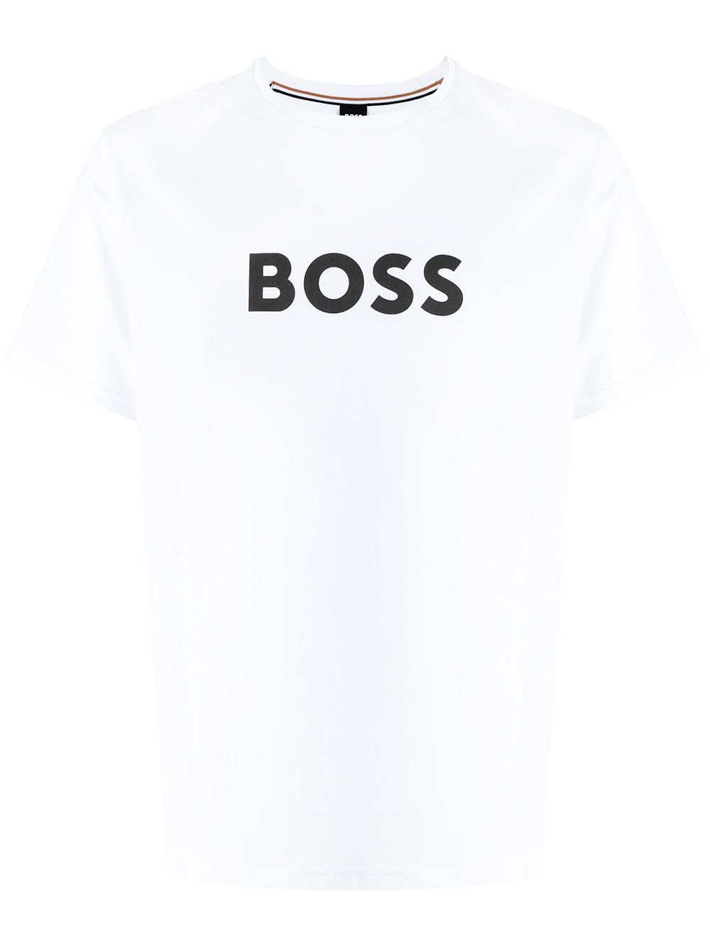 BOSS Logo-print T-shirt Natural White - MAISONDEFASHION.COM